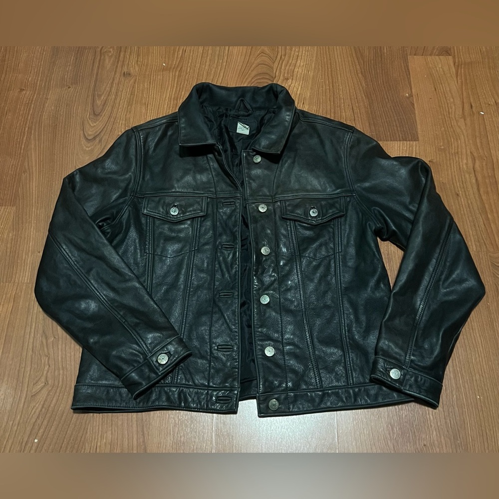 XTREME  AIR BLUES Black Leather Jacket